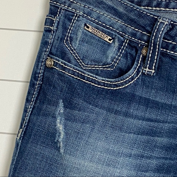 REROCK for Express Skinny Jeans Women's Size 2 Regular Dark Wash Destroyed Denim - Picture 7 of 10